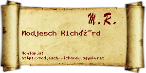 Modjesch Richárd névjegykártya