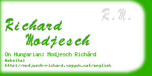 richard modjesch business card